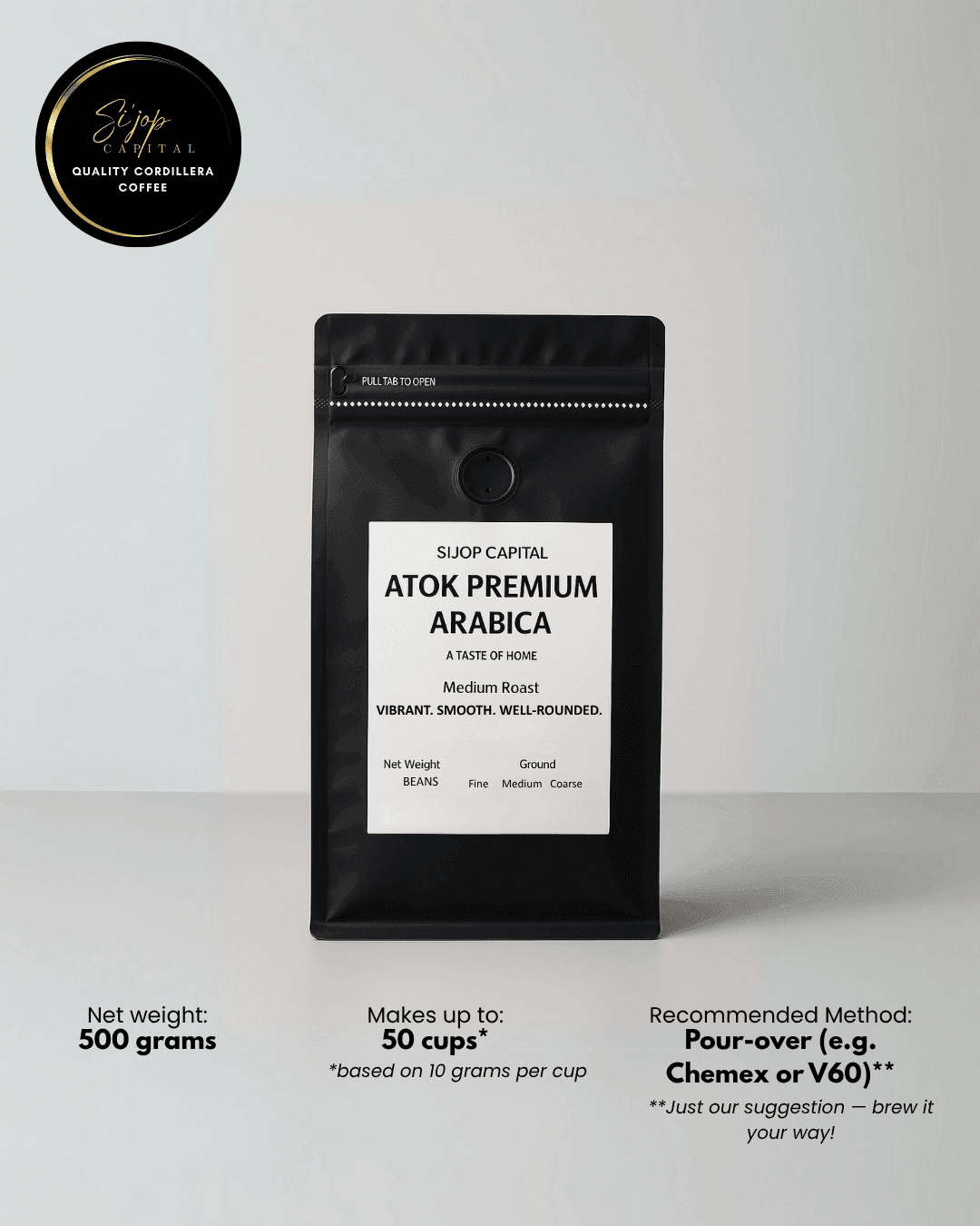 Atok Arabica Single Origin 500 grams - Si'jop Capital Specialty Coffee